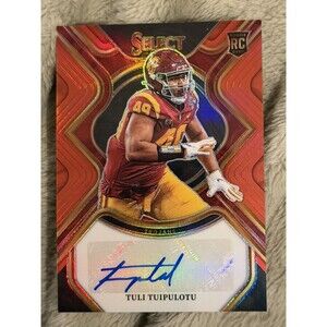 2023 Panini Select Draft Picks - Rookie Signatures Tuli Tuipulotu #RS-TUT Red...